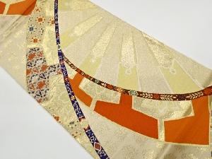 リサイクル　源氏車に古典柄模様織出し袋帯